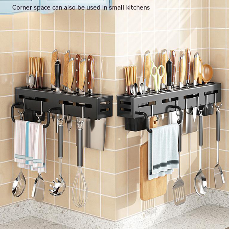 Kitchen Gadgets Rack Storage - Duvara Monte Mutfak Düzenleyici Bıçaklık Entegre