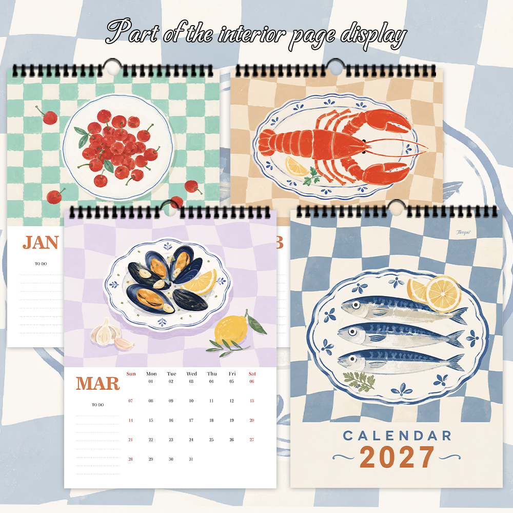 Kitchen Gadgets Gift - 1 adet 2027 Duvar Takvimi, Edebi
