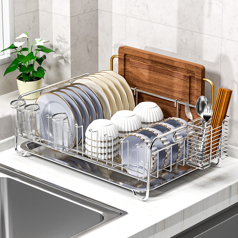 Kitchen Utensil Holder - Paslanmaz Çelik 304 Mutfak Depolama Rafı,