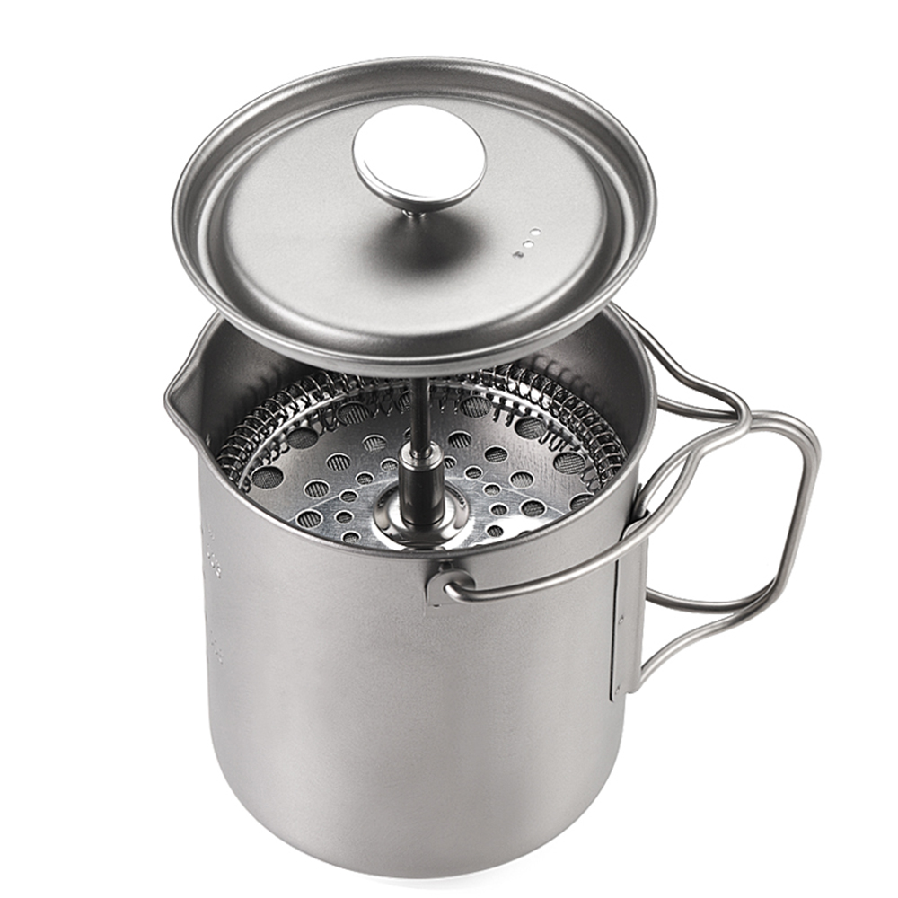 French Press Coffee Maker - Lixada 750ml titanyum kahve fincanı kupa