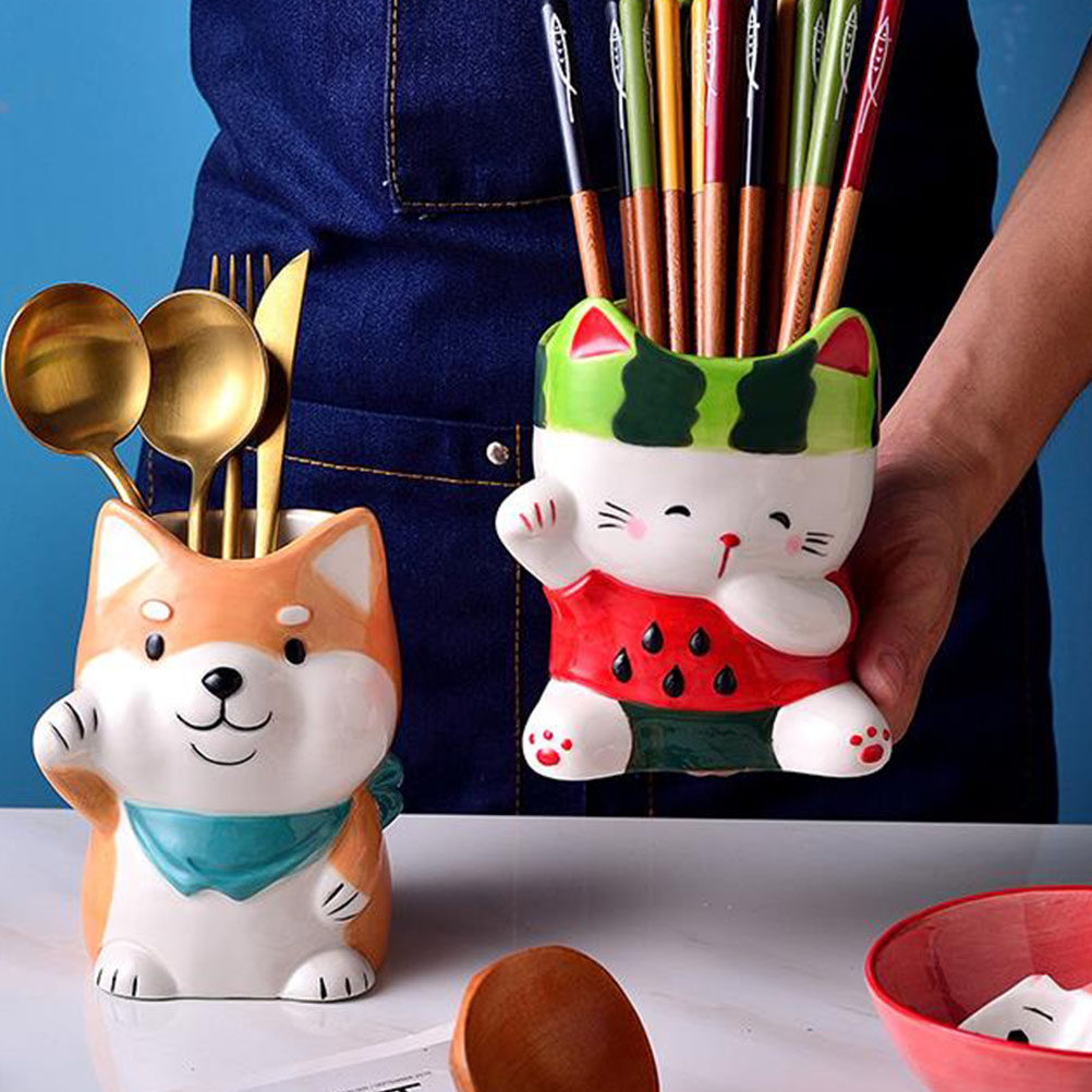Kitchen Utensil Holder - Seramik Çubukluk, Mutfak Eşyası Tutucu, Sabit