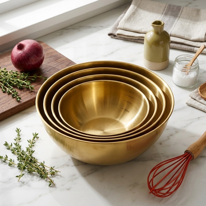 Kitchen Gadgets Plus - 3 Parça Paslanmaz Çelik Karıştırma Kase