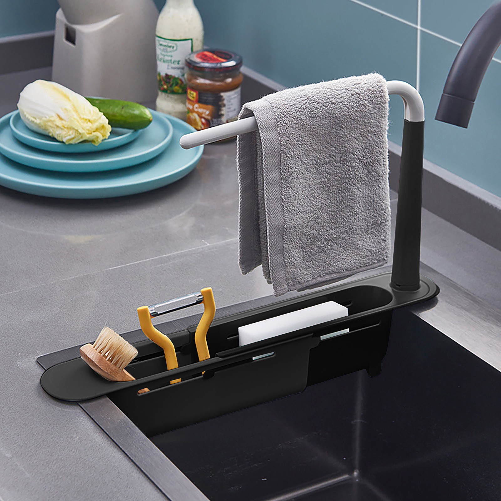 Elescopic lavabo raf süzgeç ra - Kitchen Gadgets Rack Storage incelemesi ve fiyatı