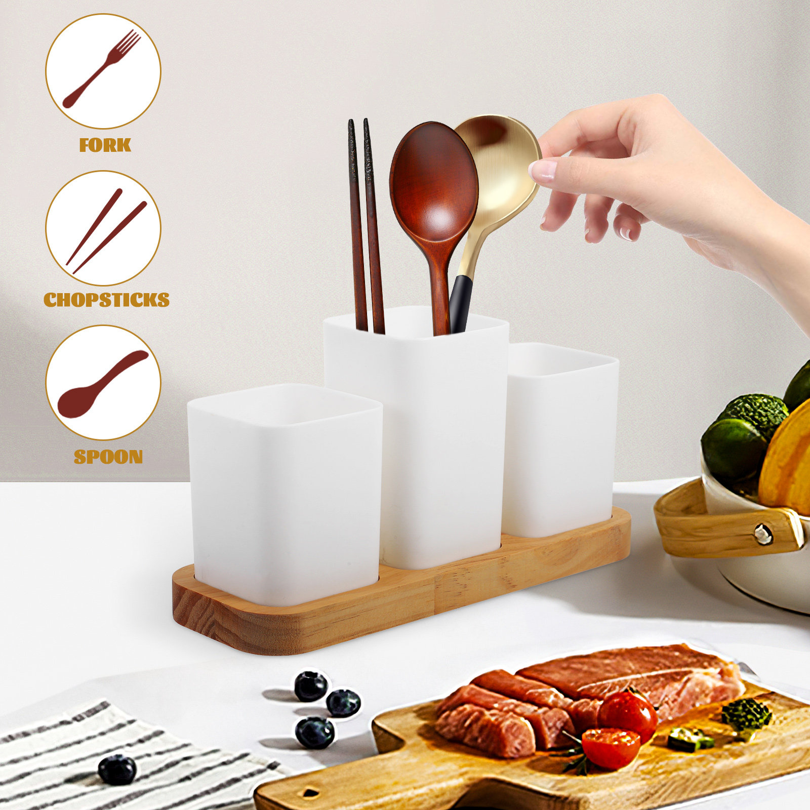 1 Adet Modern ve Şık Çubukluk, - Kitchen Utensil Holder incelemesi ve fiyatı